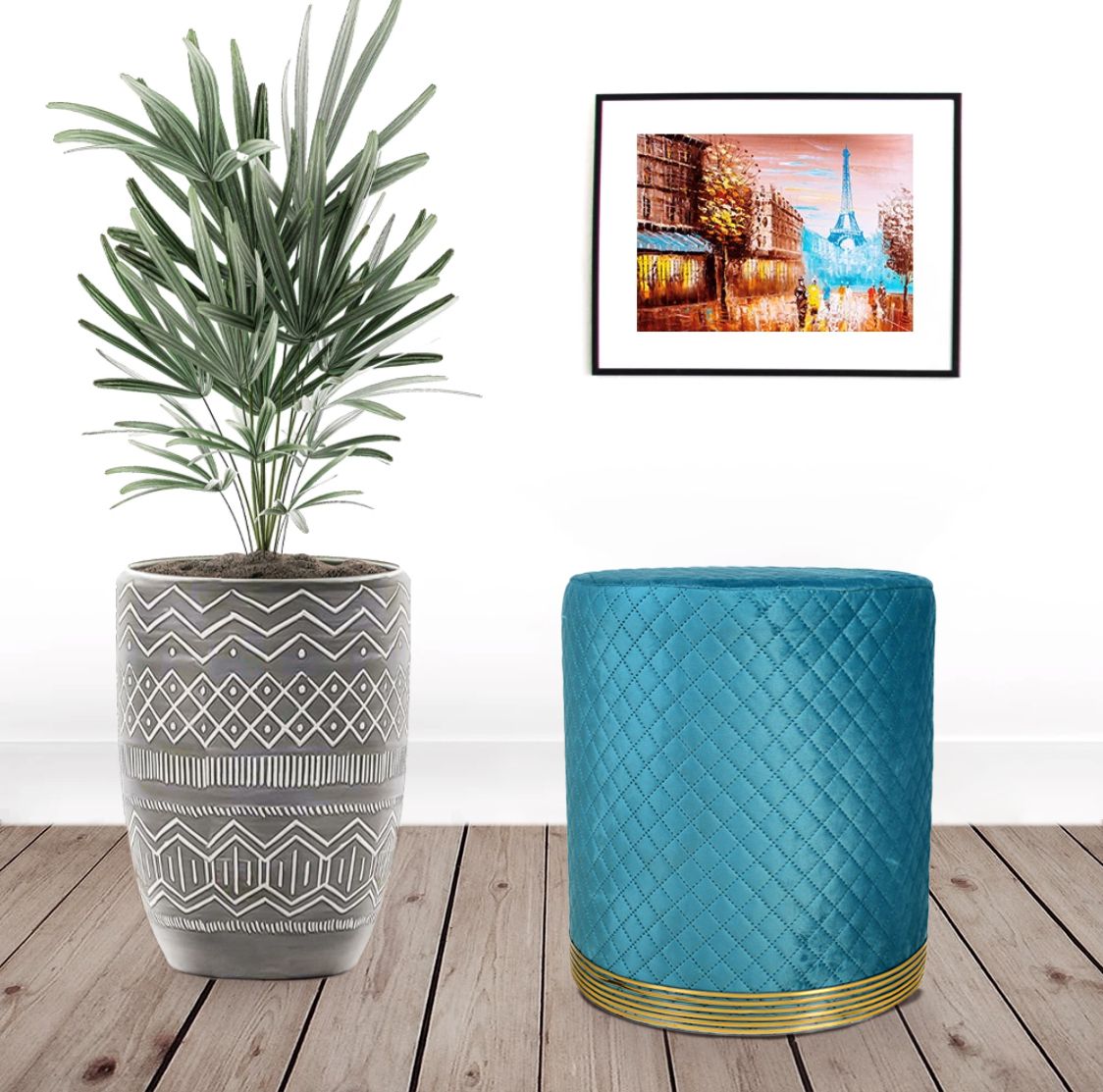 Enamel Indoor Desk Metal Planter Pot With Stand