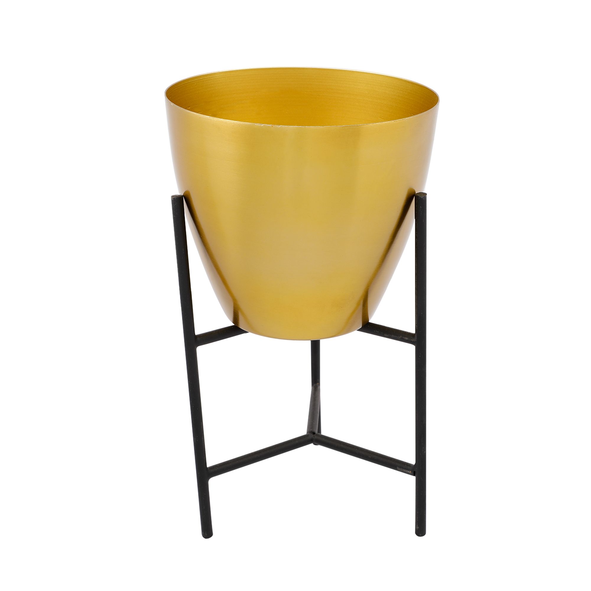 Enamel Indoor Desk Metal Planter Pot With Stand