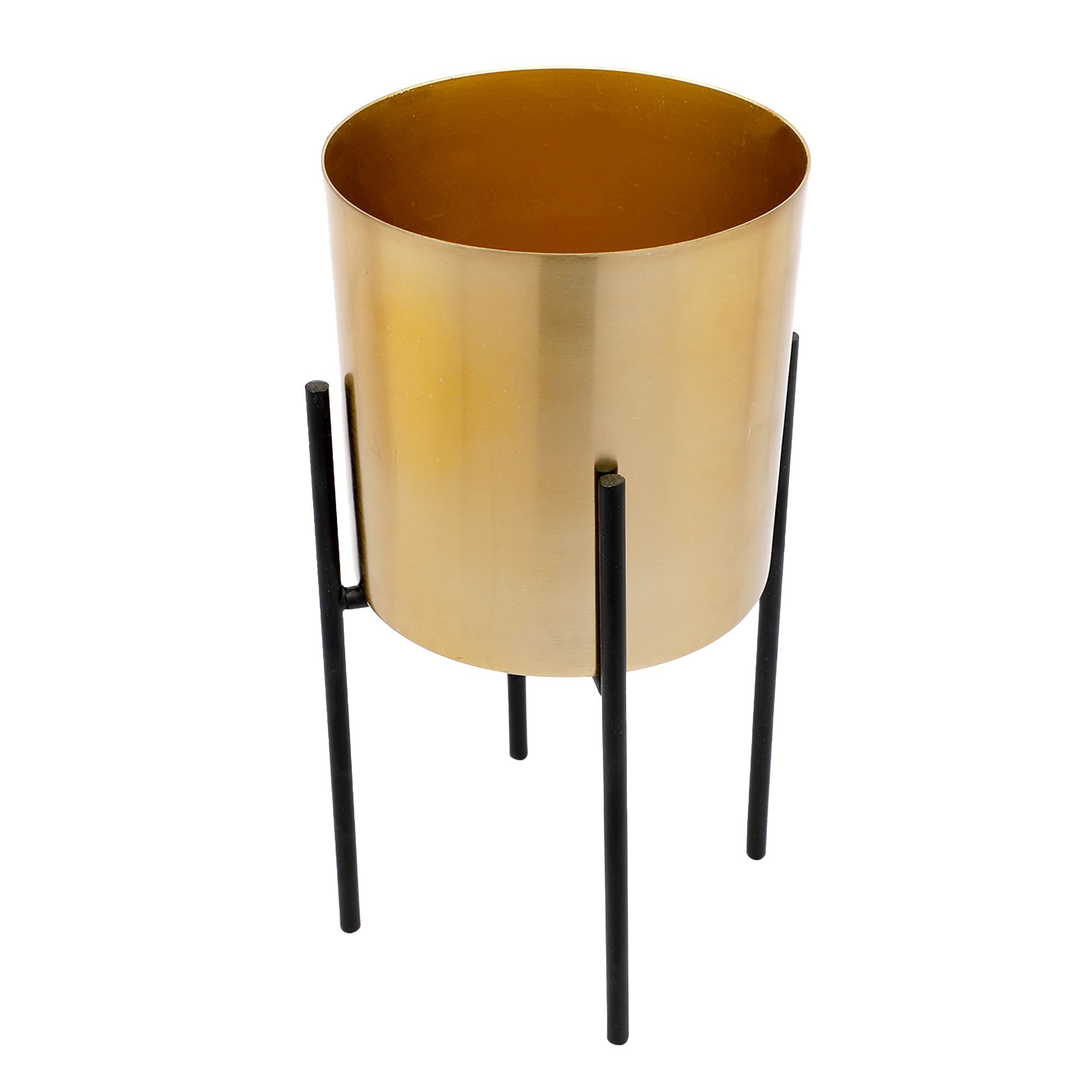 Glass Copper Metal Desk Planter Pot