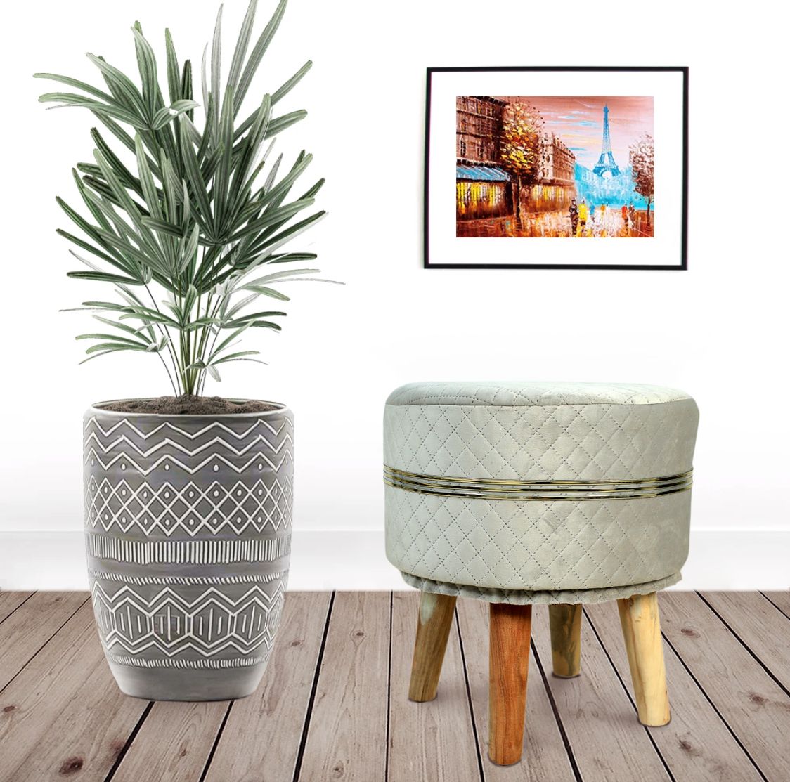 Enamel Indoor Desk Metal Planter Pot With Stand