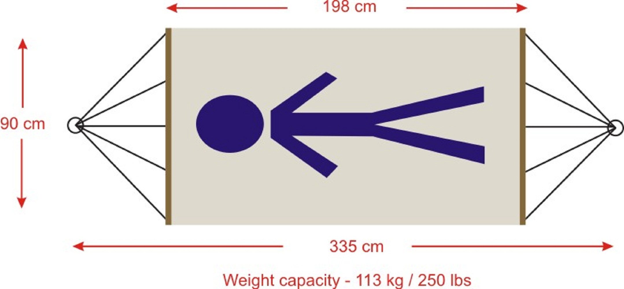 Hangit Natural Oxford Hammock with 2 pillows