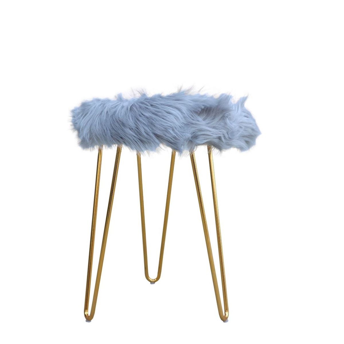 Modern Faux Fur Round Foot Rest Pouf