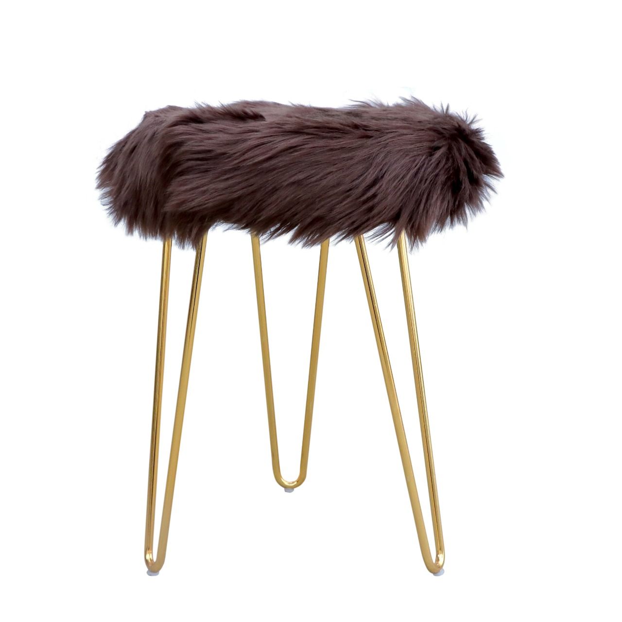 Modern Faux Fur Round Foot Rest Pouf