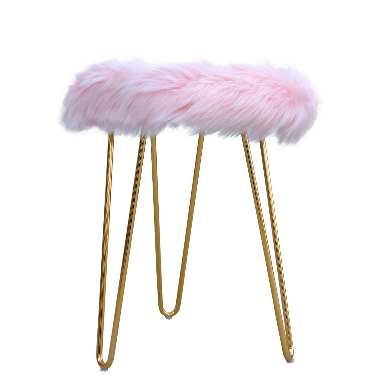 Modern Faux Fur Round Foot Rest Pouf