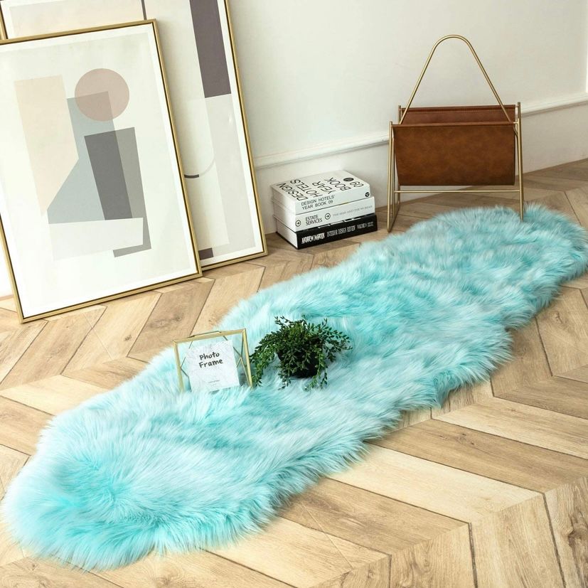 Faux Fur Runner Blue