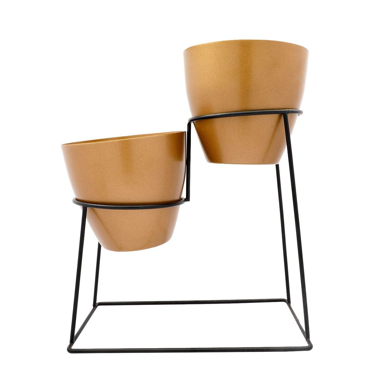 Enamel Indoor Desk Metal Planter Pot With Stand