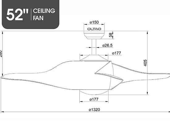 Iroko Designer Ceiling Fan 