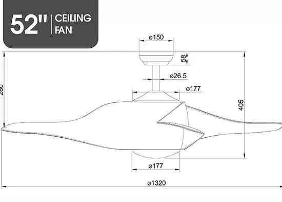 Iroko White Designer Ceiling Fan 