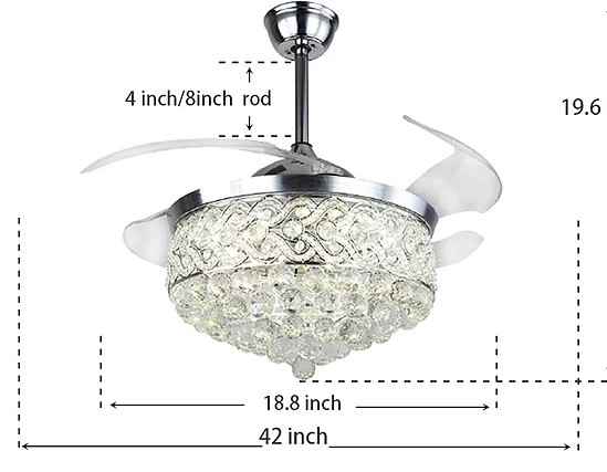 Tiara Silver Chandelier Fan