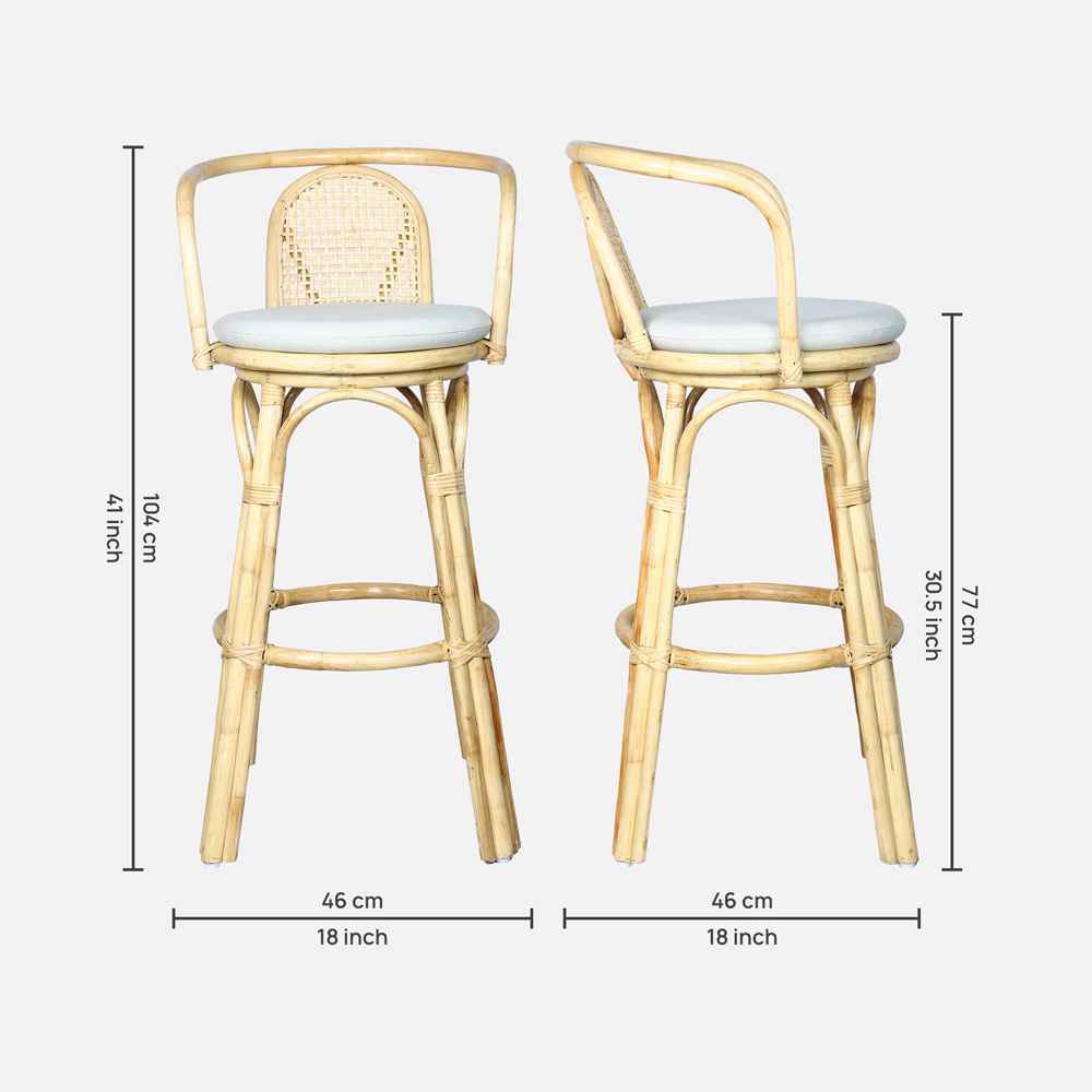 Nature's Elegance Bamboo Barstool