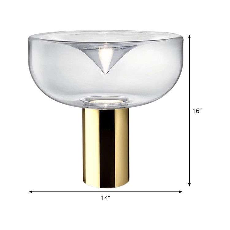 BOWL GLASS NIGHTSTAND LAMP GOLD