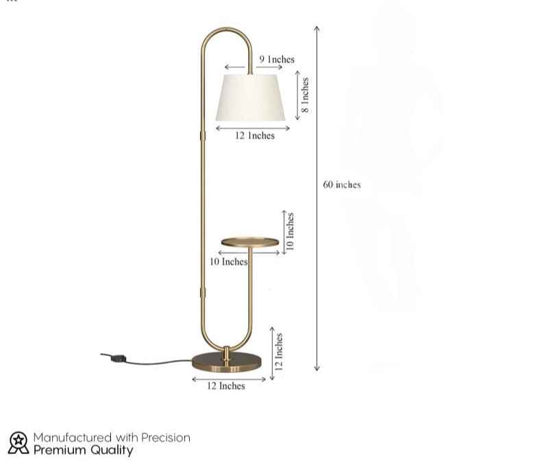 Modern Floor Standing Lamp With Table Shelf