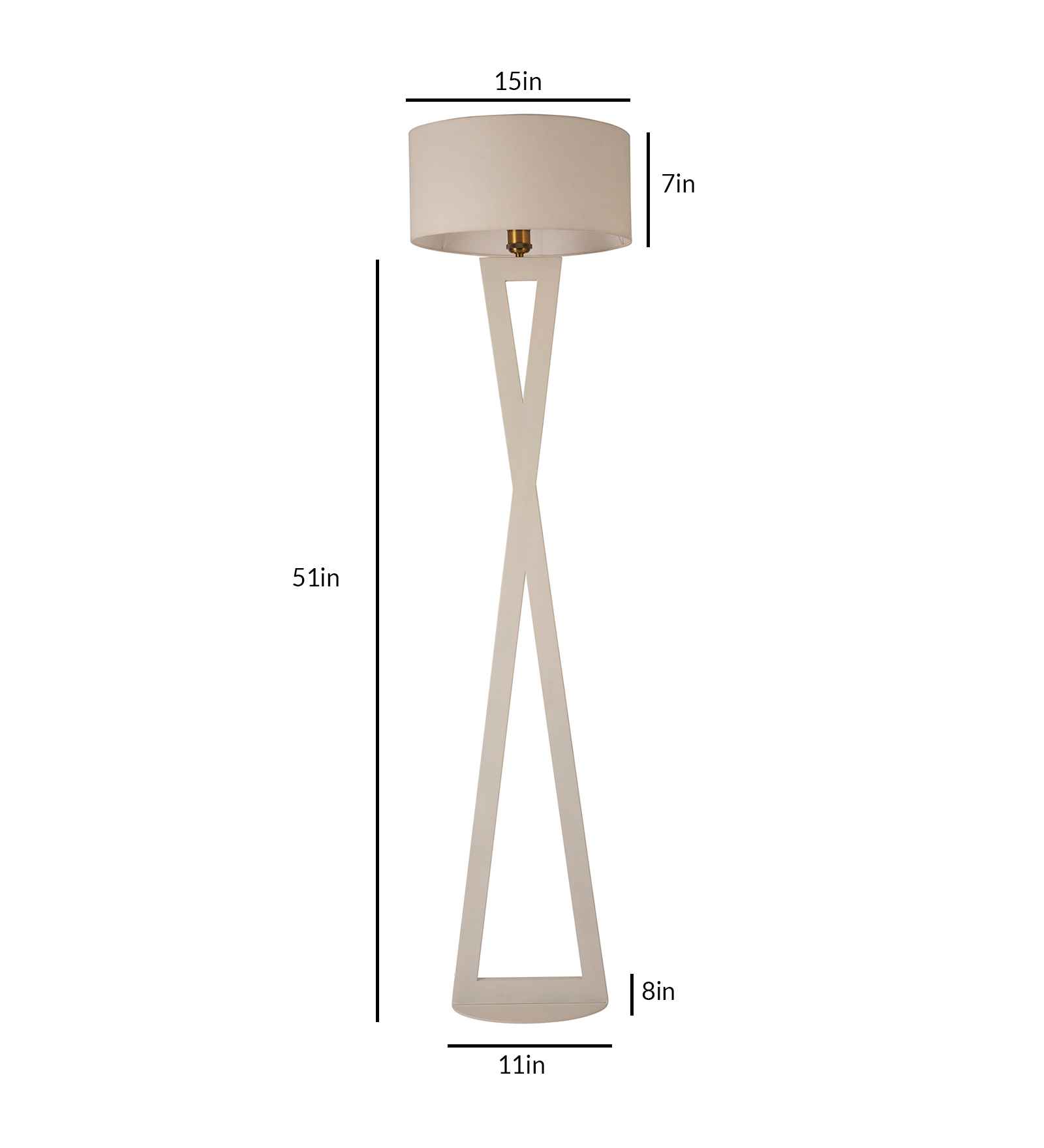 Hamptons White Metal Shade Club Floor Lamp with Metal Base