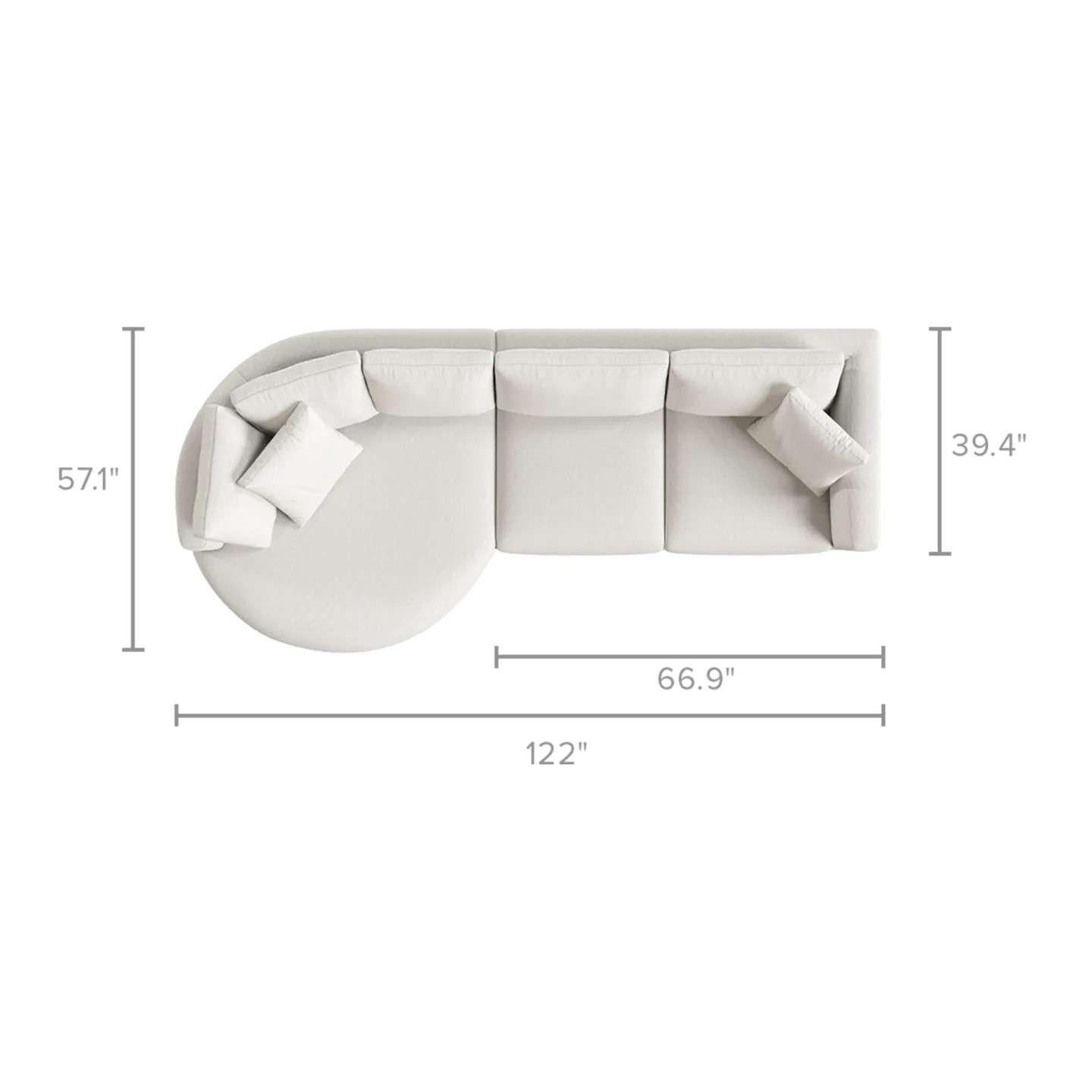 Hamilton Round Chaise Sectional Sofa