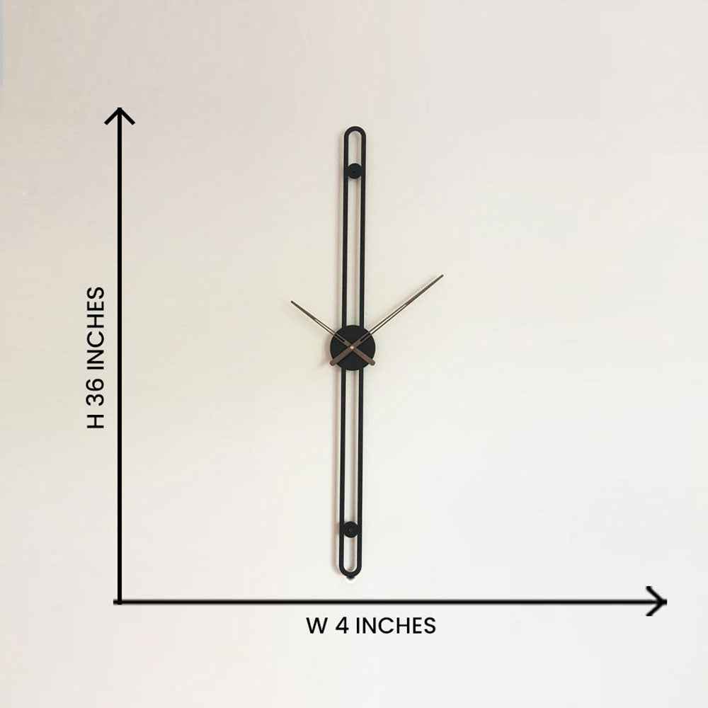 Slim Black Wall Clock