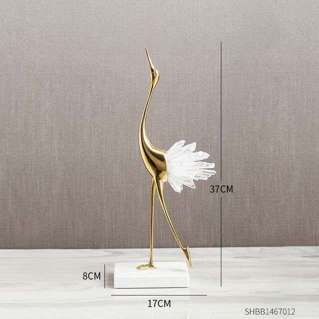 Crystal Crane Sculpture