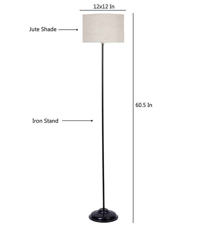 Metal Floor Lamp with Gold Base and Shade