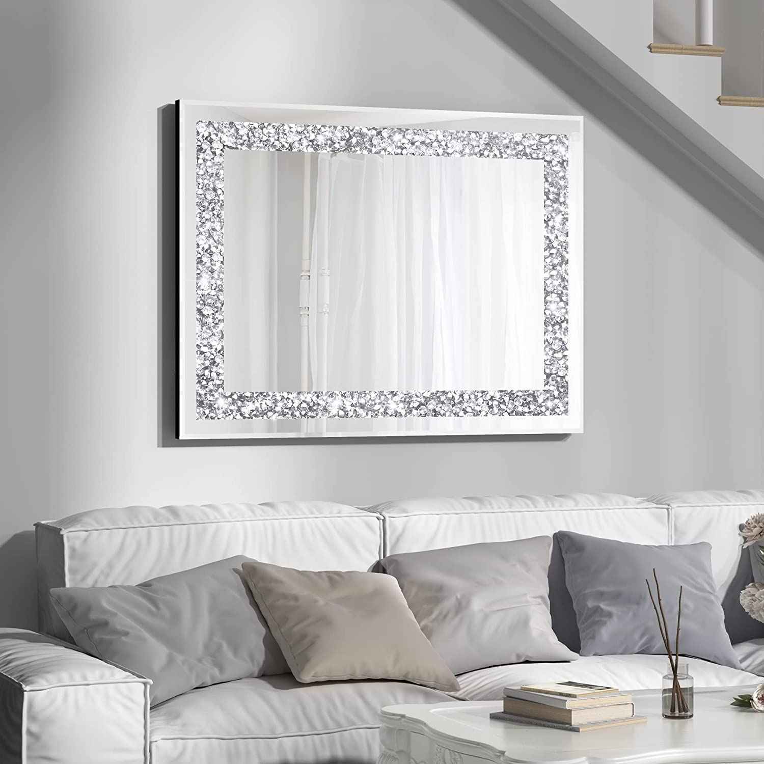 Rectangle Crystal Crush Wall Mirror