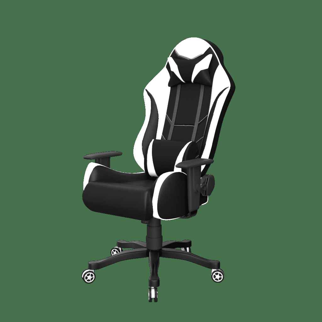 ASE Gaming Rage Series Gaming Chair with 180 Degree Recline (White & Black)