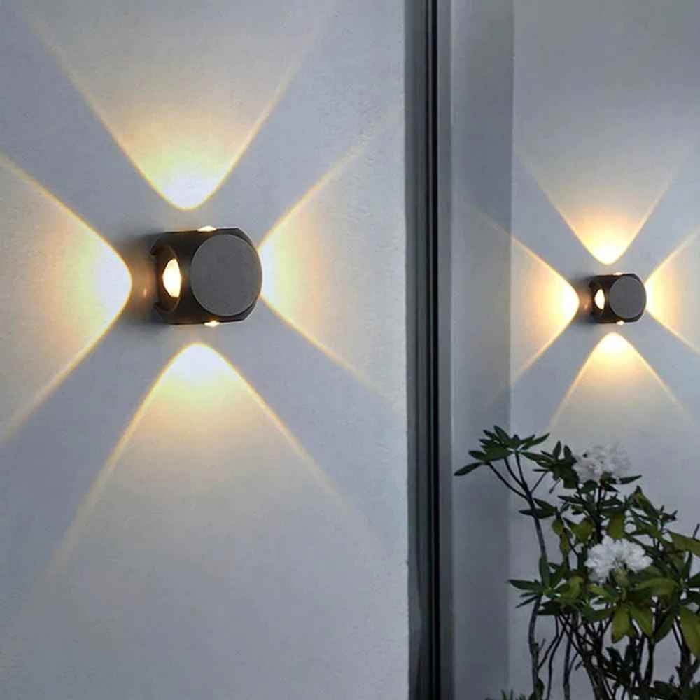 Modern 4x Way Facade Wall Light