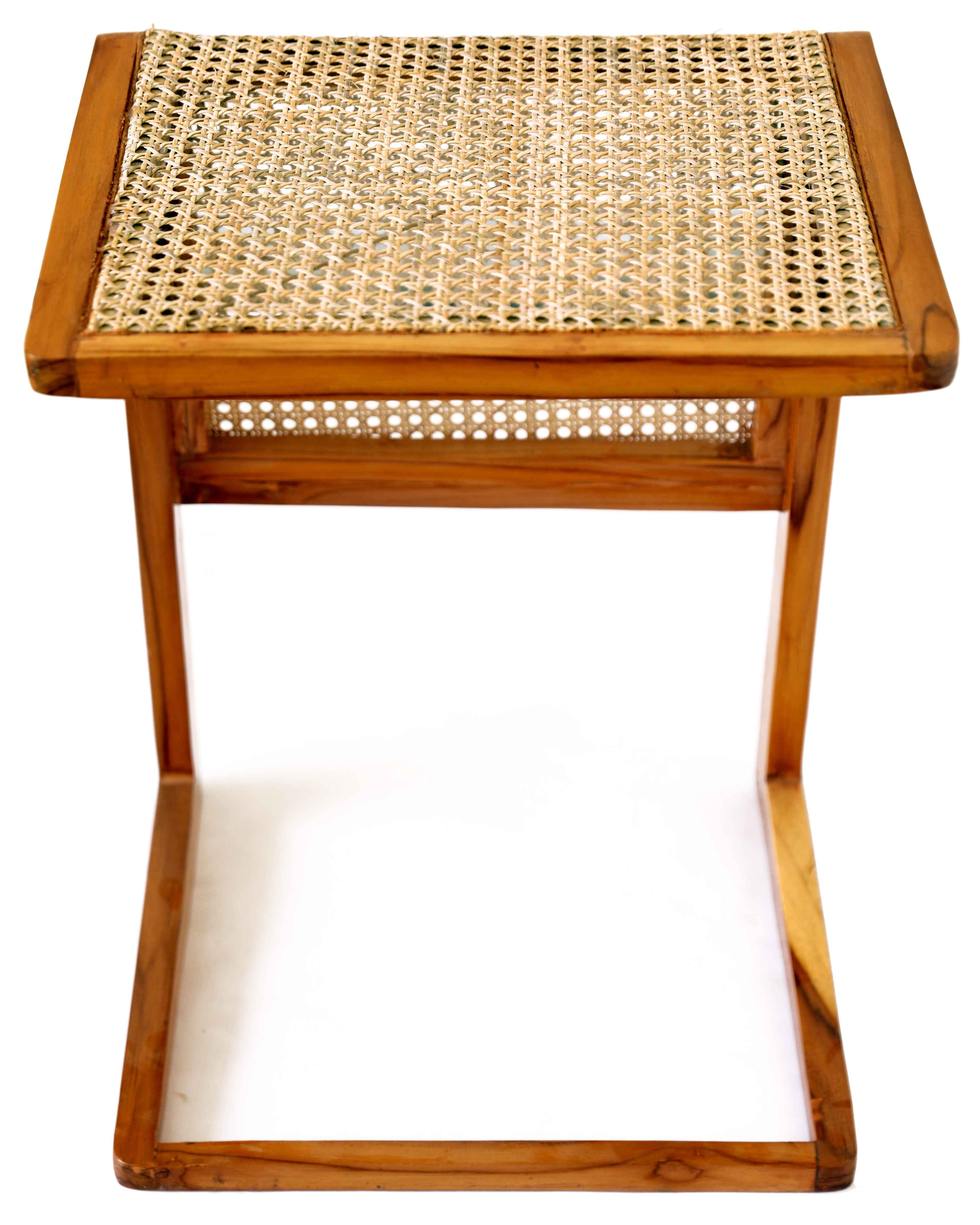 C-Type Rattan Accent Table