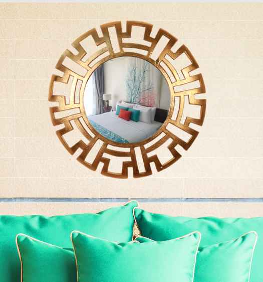 Golden Square Wall Mirror