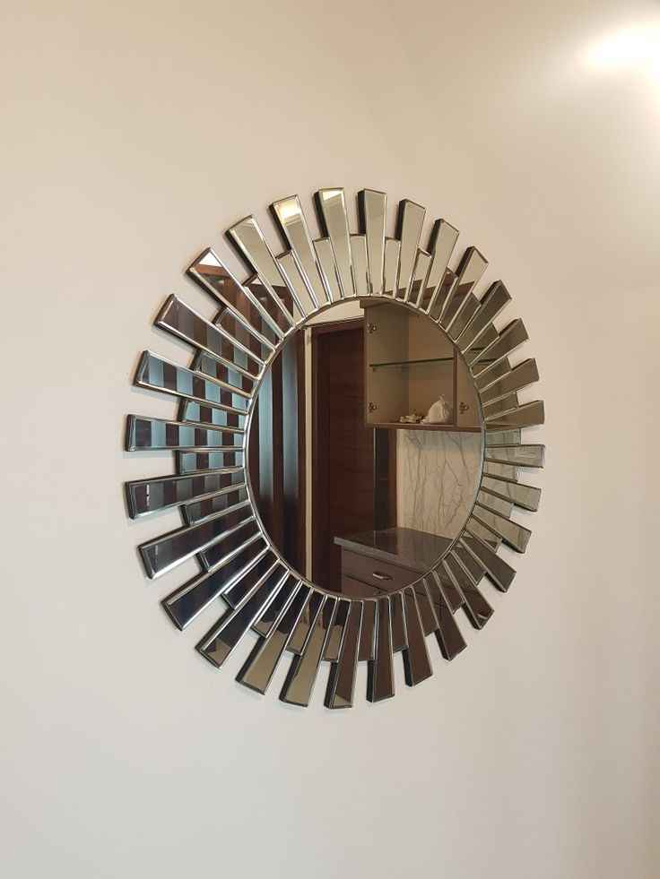 Rectangle Green Wood Wall Mirror
