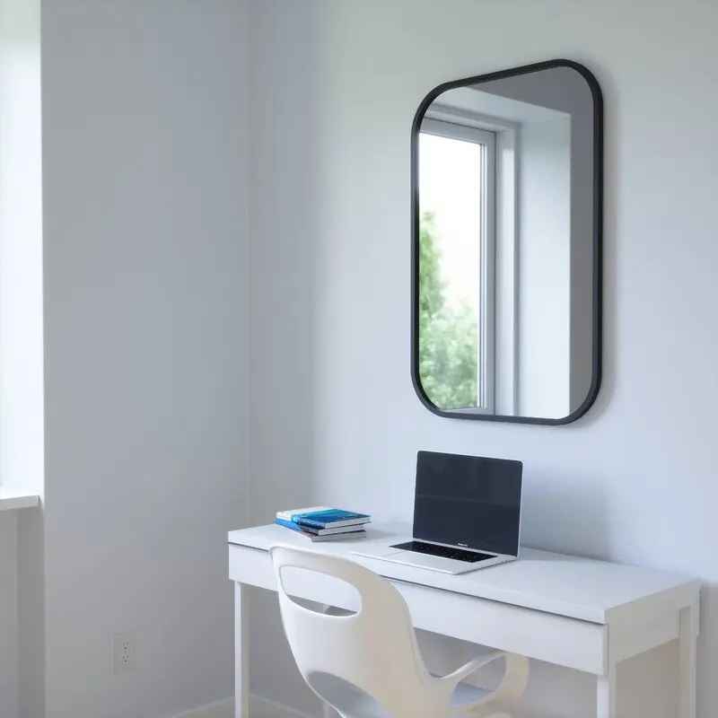 Black Metal Outer Round Led Mirror