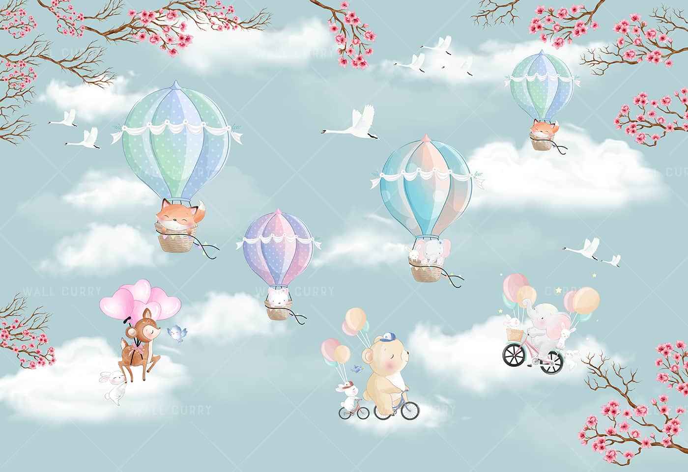 Pastle Mountains and Hot Air Baloons