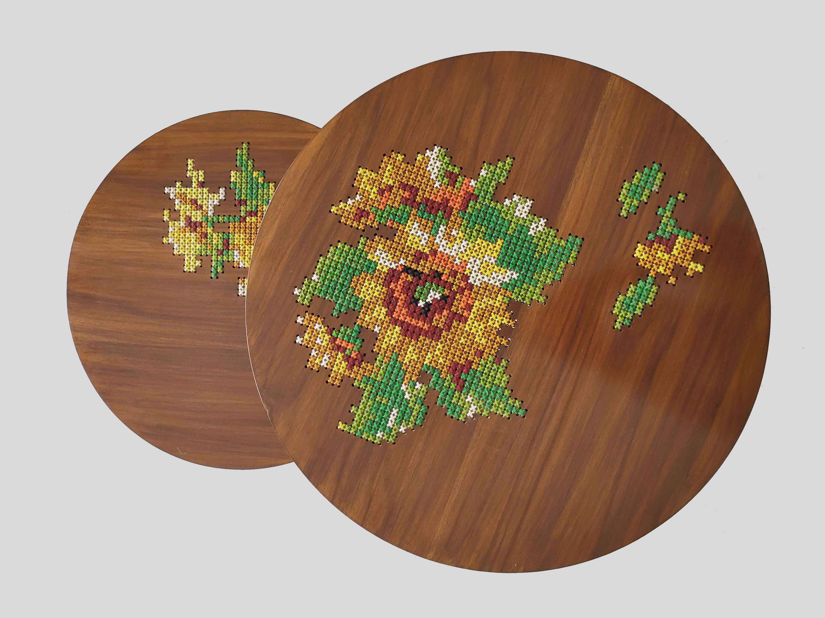 Abstract Blooms Nesting Tables 