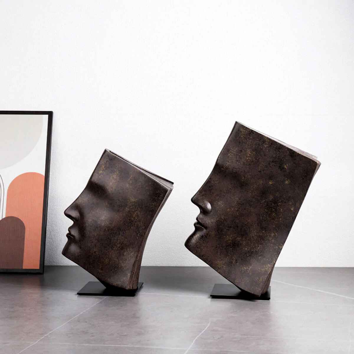 Abstract Book Face Statue