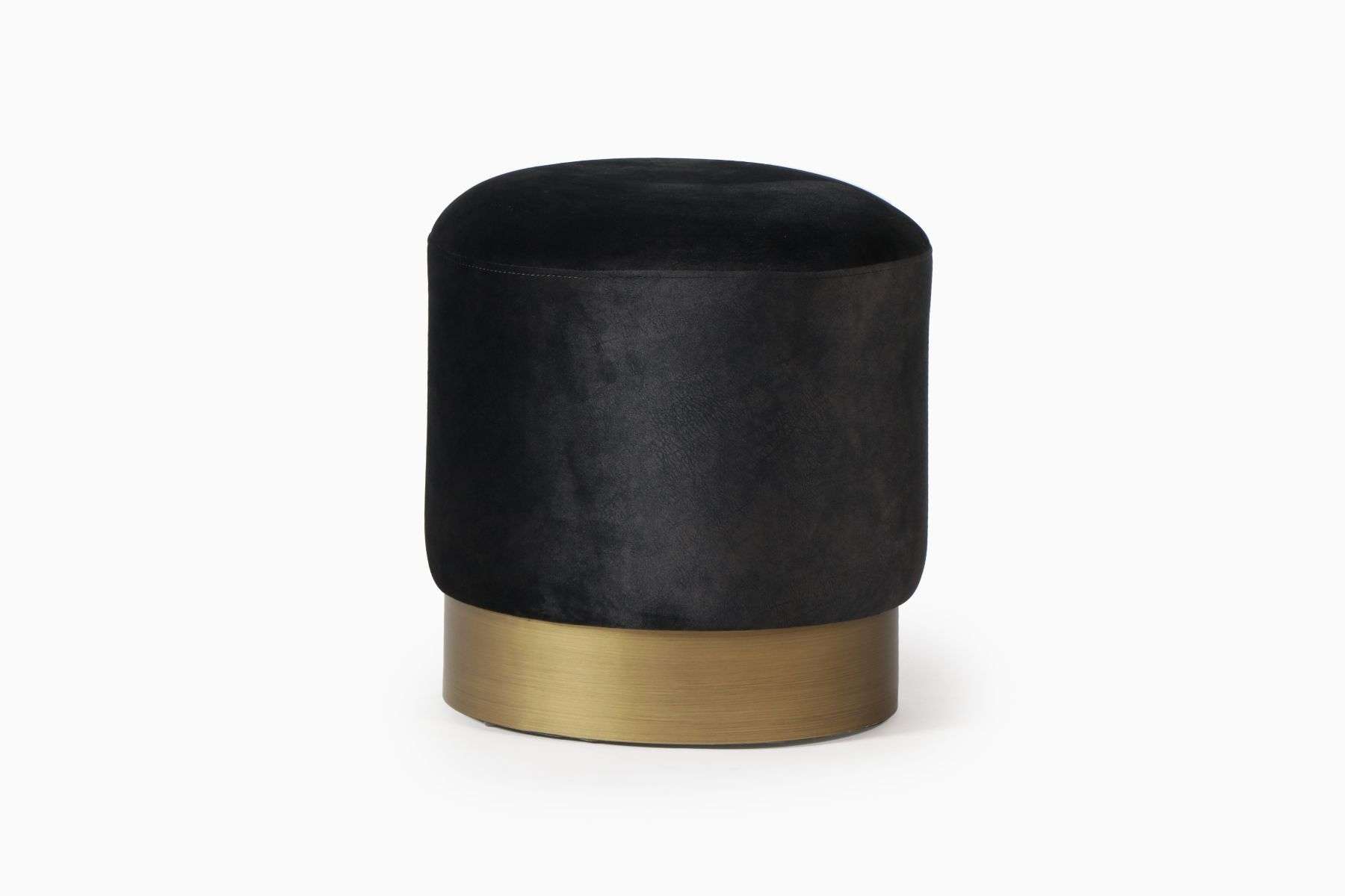 VELVET AND BRASS STOOL