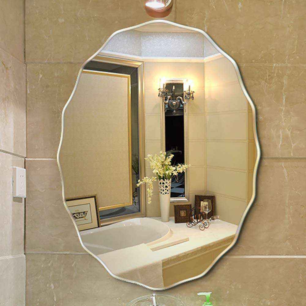 White Oval Shape Wall Mirror
