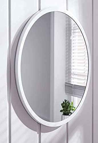 White Oval Shape Wall Mirror
