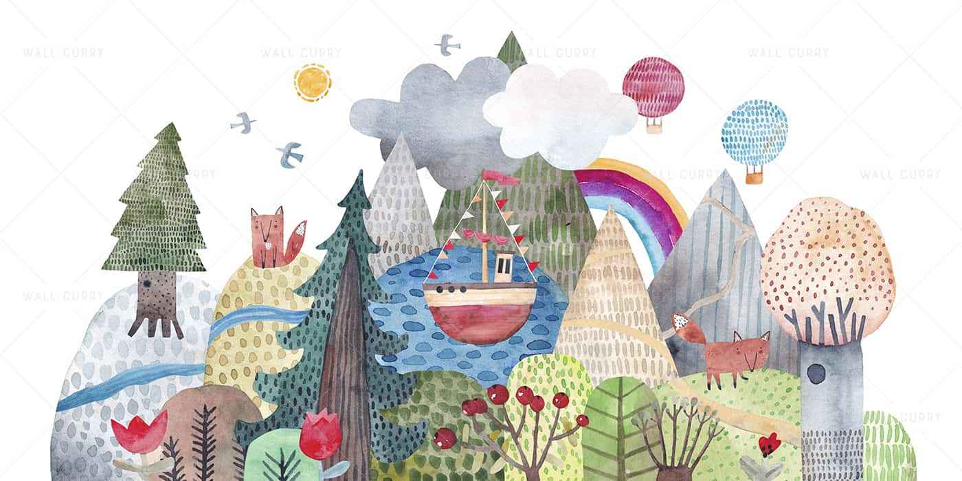 Pastle Mountains and Hot Air Baloons