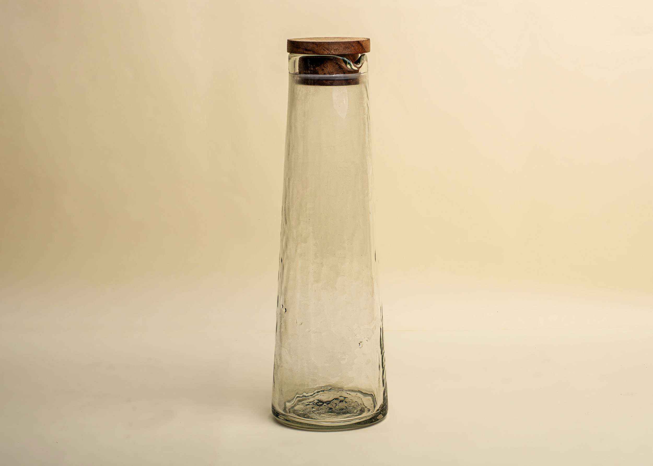 Hammered Glass Carafe with 4 Glasses