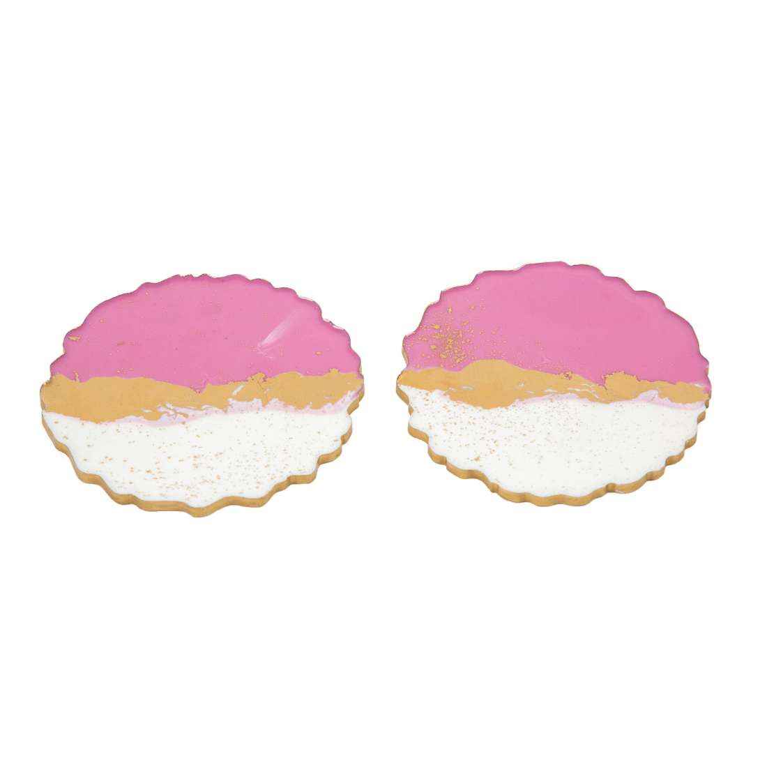 Almond Aesthetic Resin Art Round Coasters