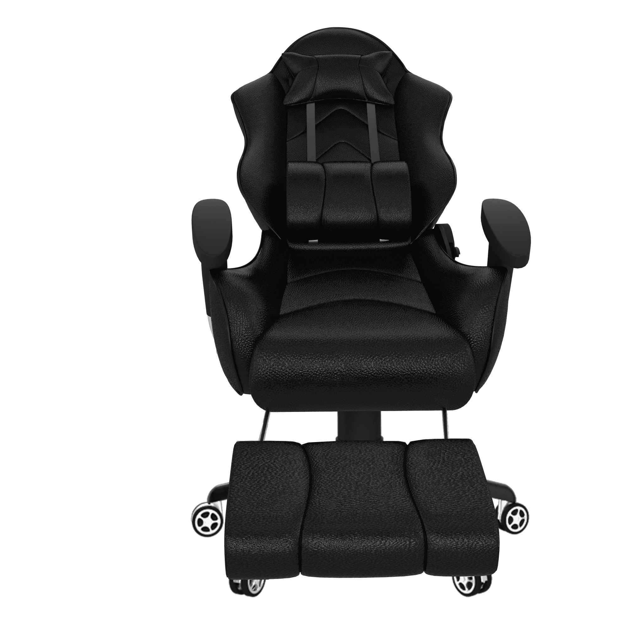 ASE Gaming Gold Series Gaming Chair With Footrest (Full Black)