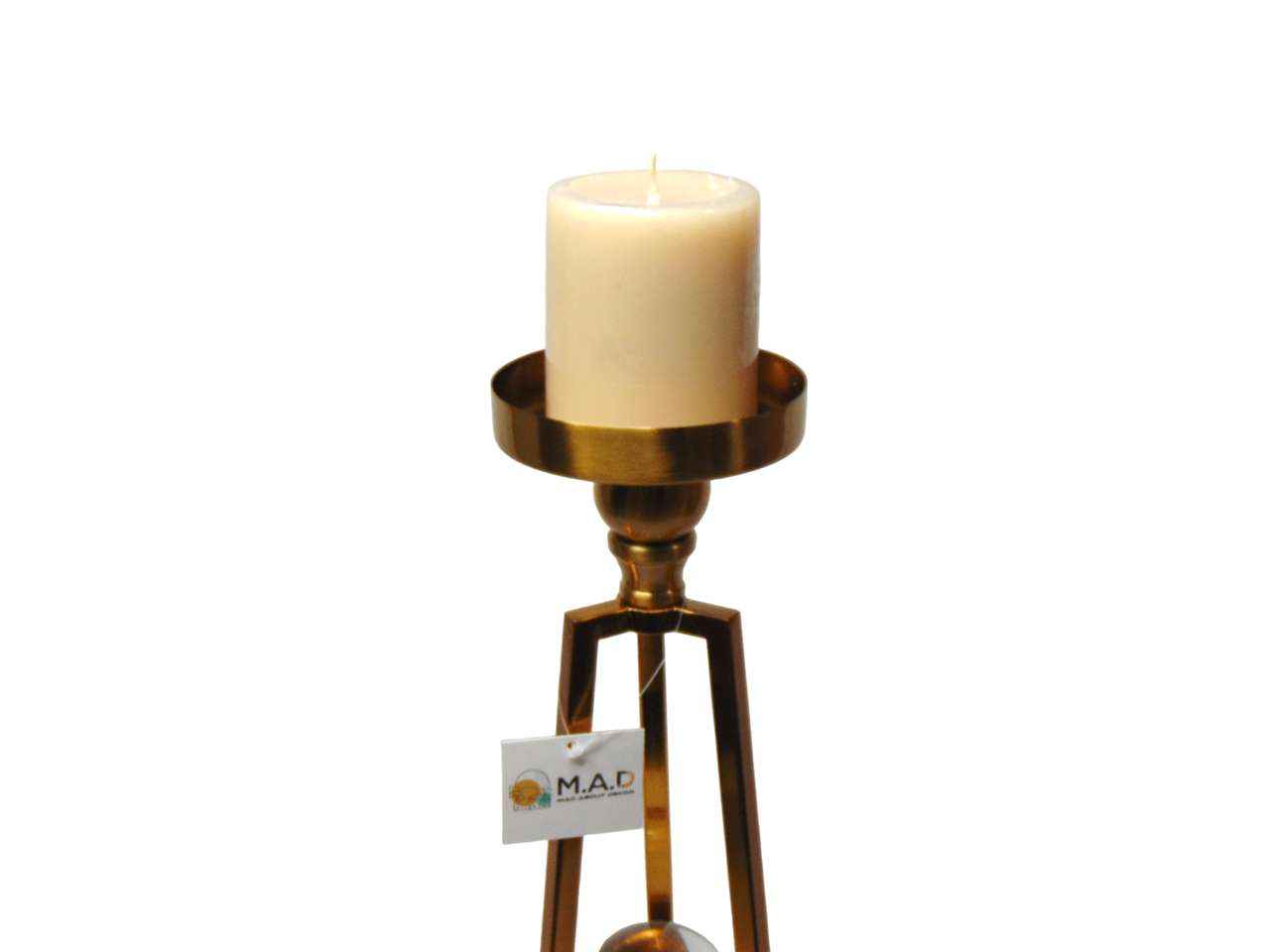 CANDLE HOLDER WITH CRYSTAL BALL-SM