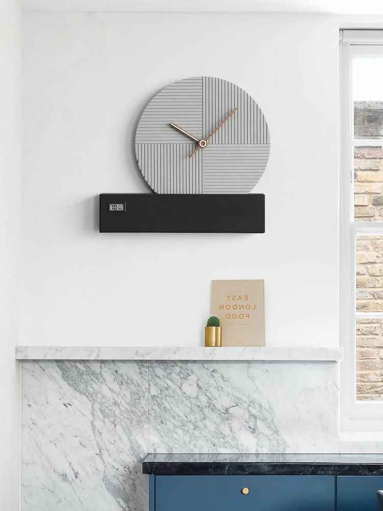 Coral Grey Wall Clock