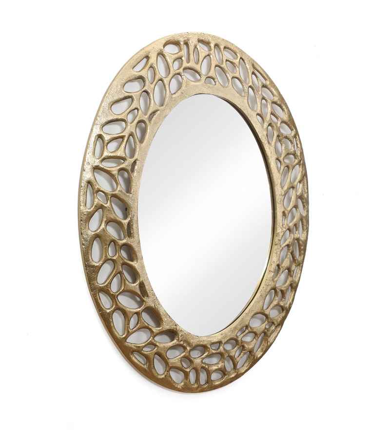 Golden Round Wall Mirror