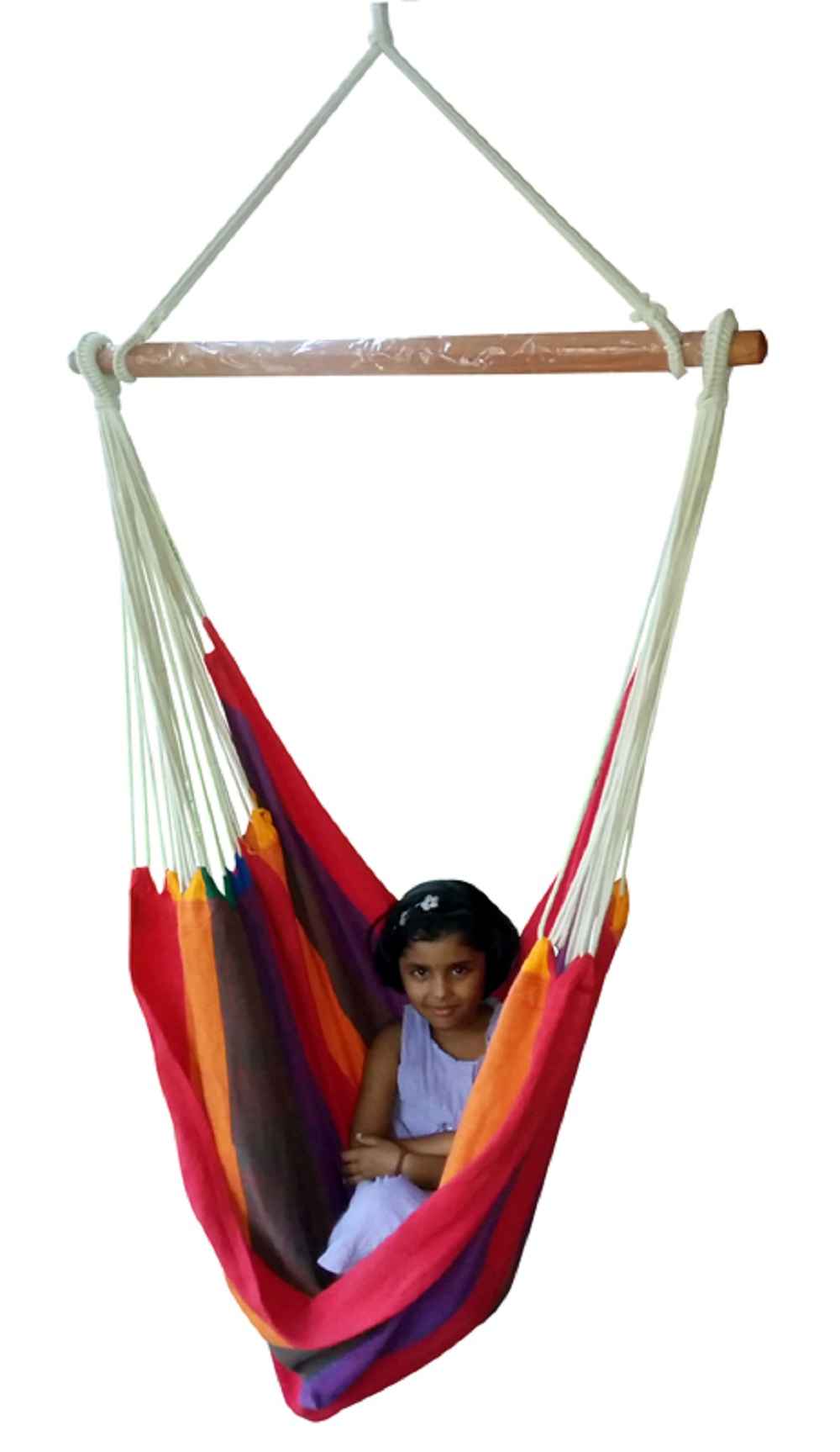 Hangit Durable Thick Canvas Swing with Decorative Crochet