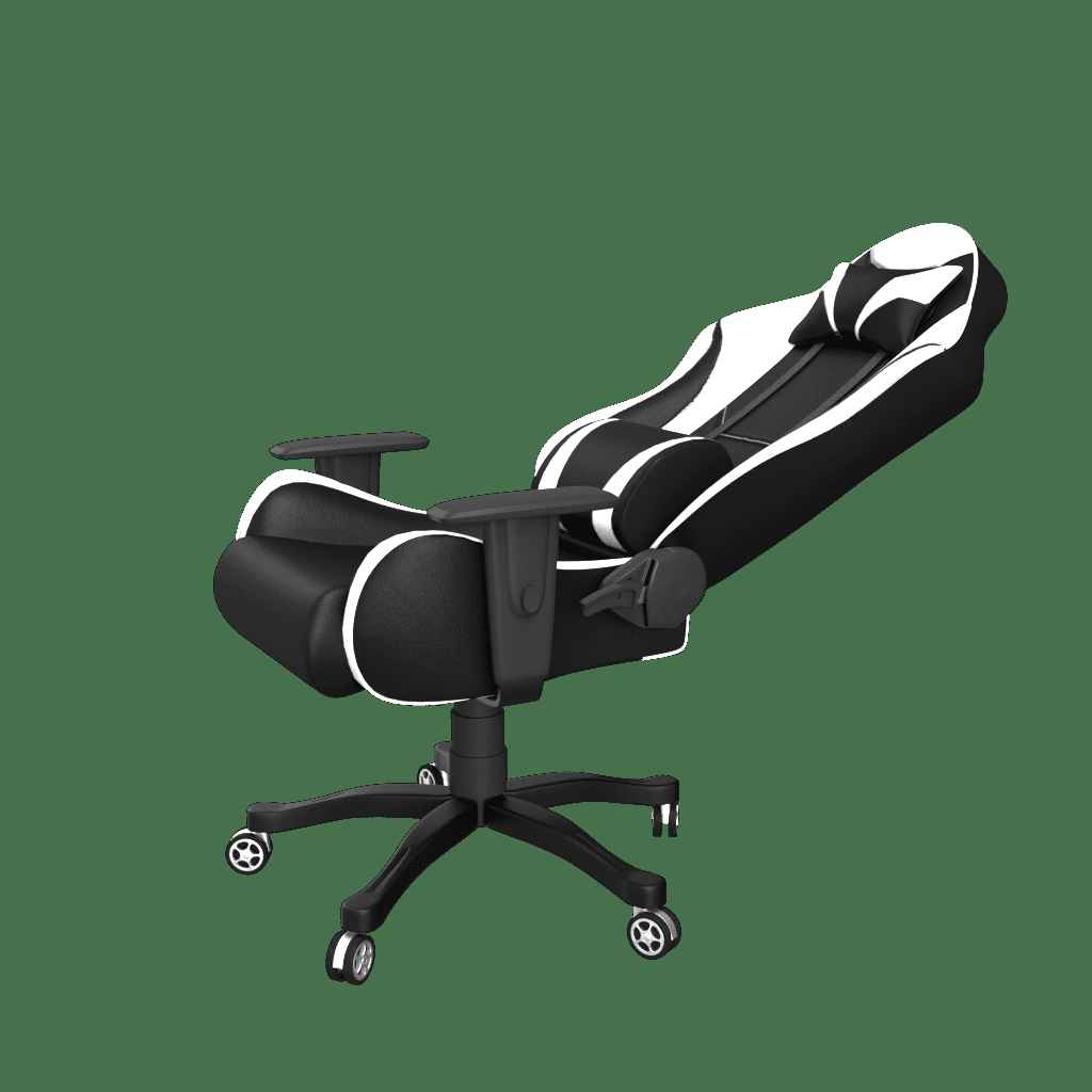 ASE Gaming Rage Series Gaming Chair with 180 Degree Recline (White & Black)