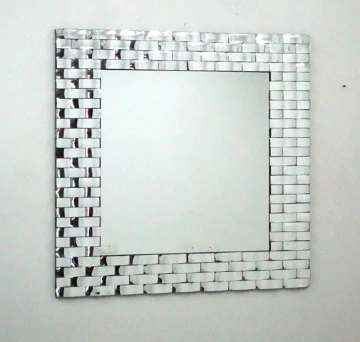 White Wall Wood Frame Decor Mirror