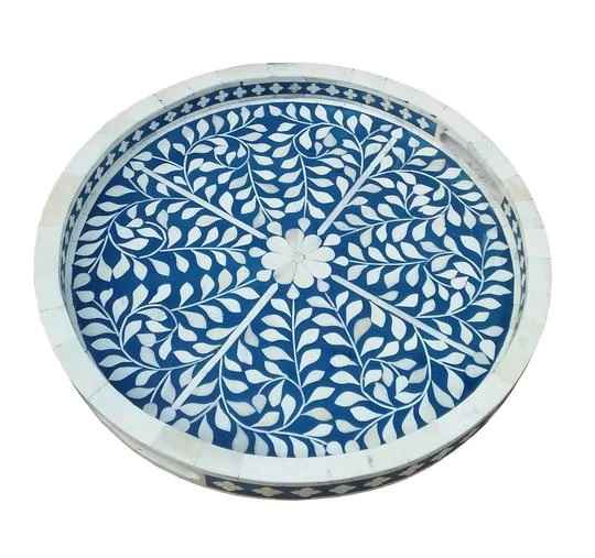 Bone Inlay Resin Tray- Blue