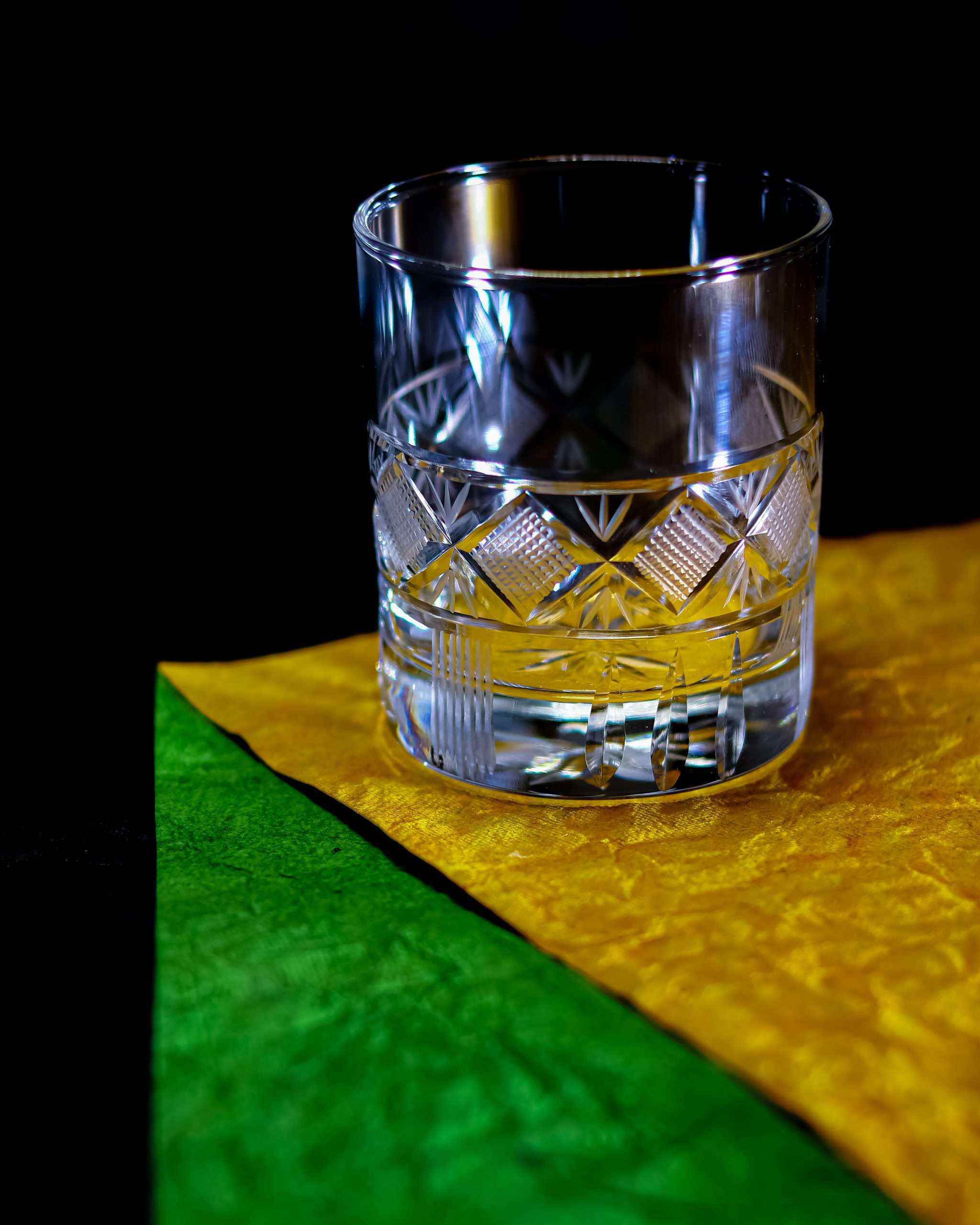 Square Cut Crystal Whiskey Glass