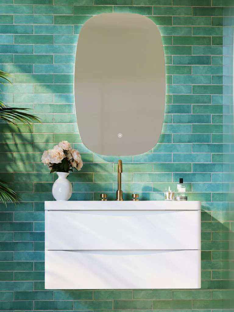 Rear Soft Glow Bathroom Mirror With Led Lights 