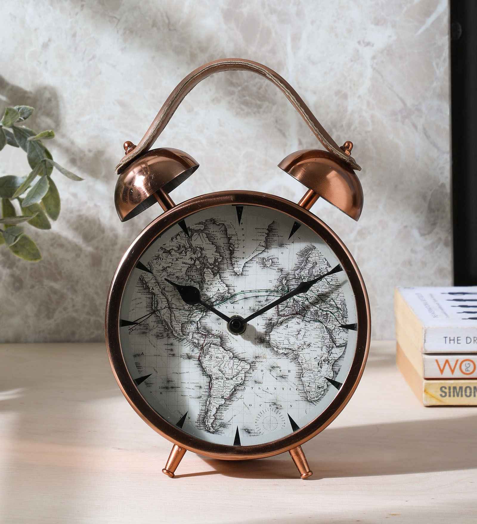 Copper Antique Table Clock