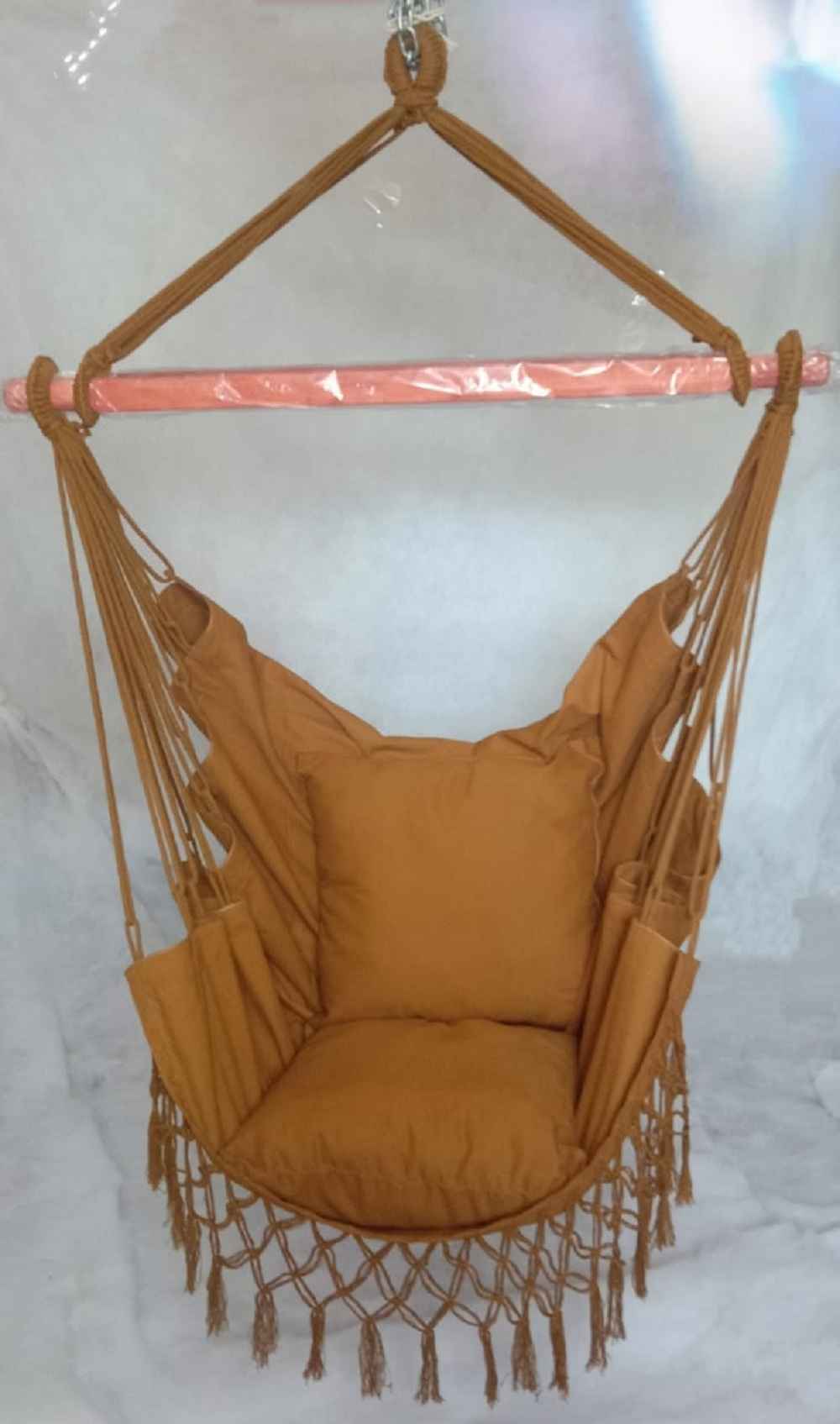 Hangit Macrame Cane Round Swing Chair