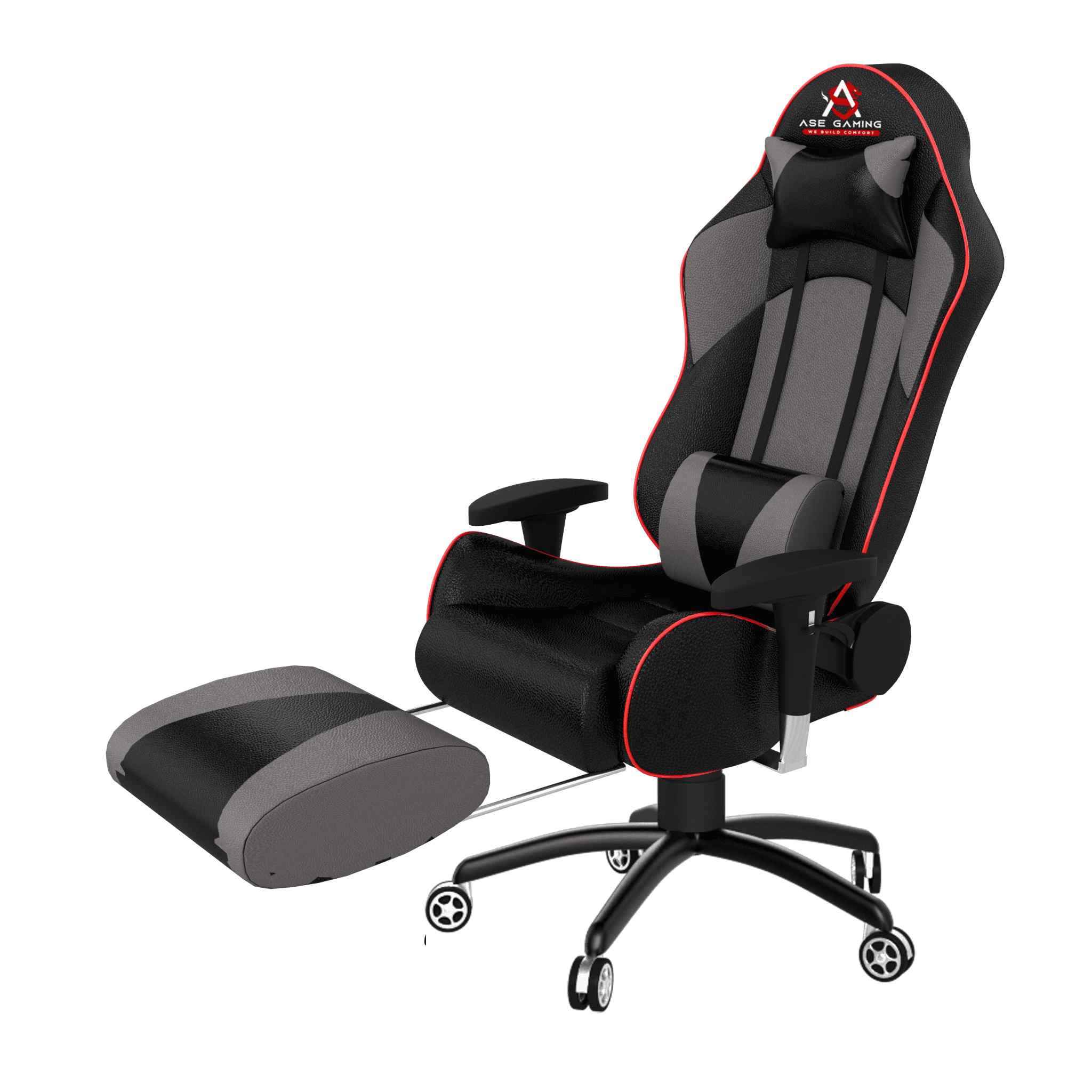 ASE Gaming Gold Series Gaming Chair with 180 Degree Recline (Grey & Black)